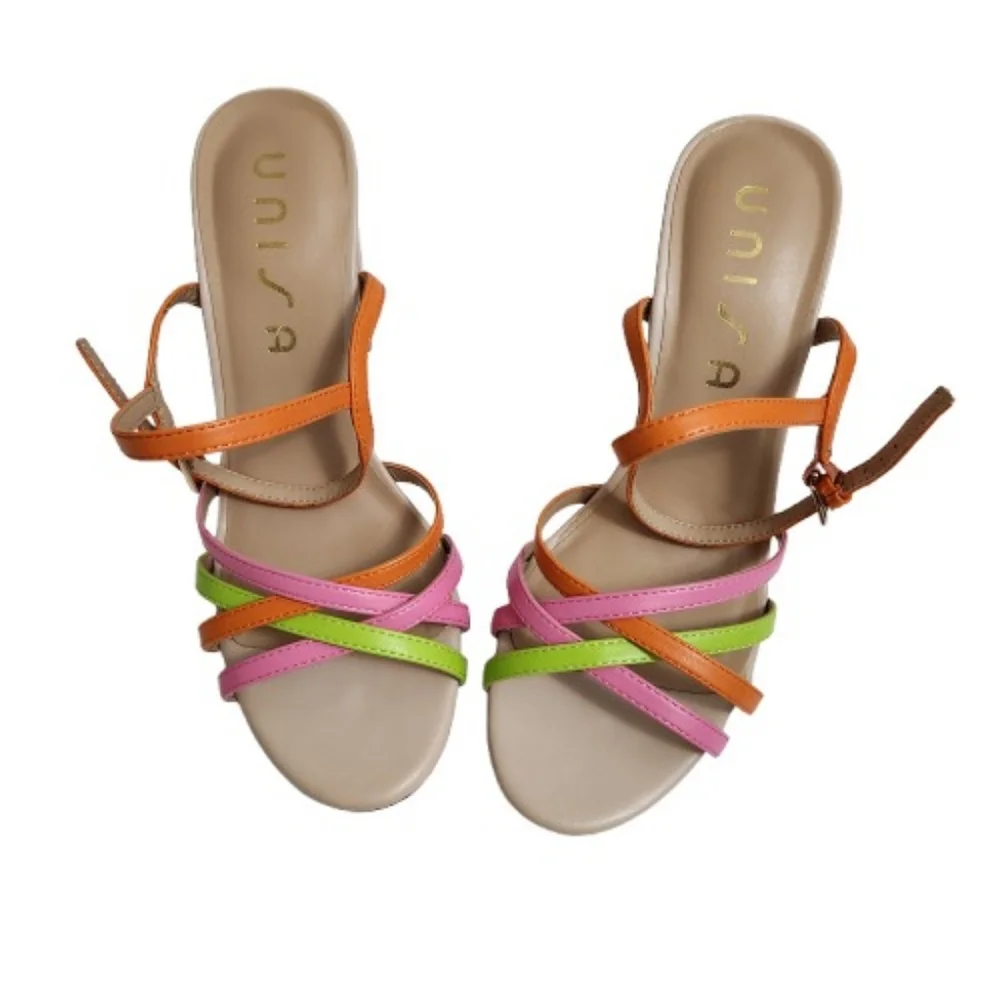 Unisa Unonya Multi Color Strappy Heels
